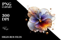 Abstract Glossy Pansy PNG Product Image 2
