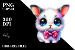 Cute Baby Rabbit with Bowtie, High-Quality PNG Product Image 2