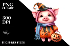 Cute Baby Pig Halloween PNG Product Image 2