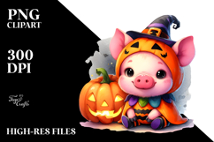 Cute Baby Pig Halloween PNG Product Image 2