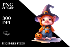 Cute Baby Pig Halloween PNG Product Image 2
