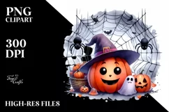 Funny Halloween Clipart with Candle PNG Product Image 1
