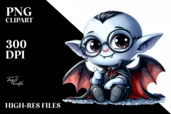 Cute Watercolor Vampire Thumbs Up | Sublimation | Clipart Product Image 3