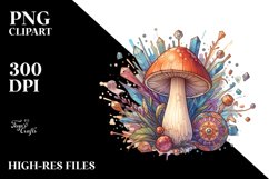 Mystical Celestial Mushroom Watercolor Product Image 1