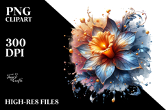 Shiny Daffodil Watercolor Splash | Sublimation Clipart Product Image 2