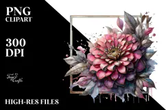 Zinnia with Metalic Insertions, PNG Product Image 2
