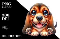 Cartoon Bloodhound with Big Eyes PNG Product Image 2