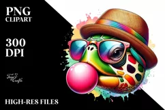 Colorful Turtle Portrait with Quirky Style | Sublimation | Product Image 3