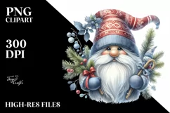 Detailed Winter Gnome Watercolor PNG Product Image 3