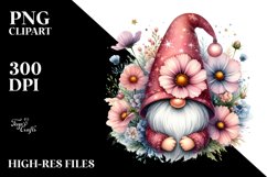 Cute Gnome with Big Hat and Cosmos PNG Product Image 2