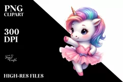 Cute Unicorn Dancer With Haircut | Clipart Product Image 1