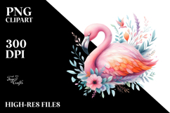 Pastel Wimsical Flamingo Clipart Product Image 2
