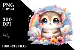 cute colorful watercolor small baby lemming, Transparent PNG Product Image 2