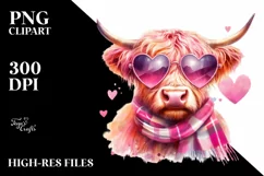 Highland Cow with Sunglasses PNG Product Image 2