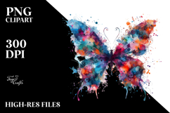 Cute Butterfly with Splashes PNG Product Image 2