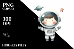 Washed Colorful Astronaut Boy | Sublimation | Clipart Product Image 3