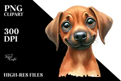 Happy Rhodesian Ridgeback, Watercolor PNG Product Image 2