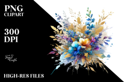 Watercolor Abstract Vibrant Bouquet with Lobelia | Product Image 2