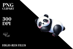 Cute Panda Sleeping on the Moon Clipart Product Image 2