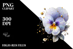 Pansy with Golden Insertions, High-Res PNG Product Image 2
