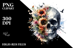 Skull with Splashes, Transparent PNG Product Image 2
