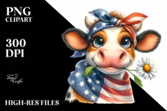 Patriotic COw | Daisy Cow | Clipart Product Image 3