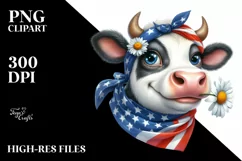 Patriotic Cow| Daisy Cow | Clipart Product Image 3