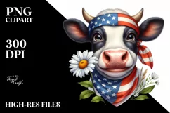 Patriotic Cow | Daisy Cow | Clipart Product Image 3