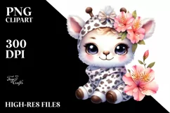 Cute Baby Unicorn with Animal Print | Sublimation | Clipart Product Image 1