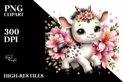 Cute Baby Unicorn with Animal Print | Sublimation | Clipart Product Image 3