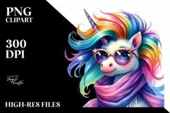 Expressive Unicorn with Dress PNG Product Image 1