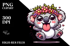 Serious Koala with Tongue-Out PNG Product Image 2