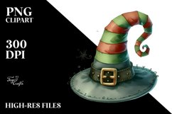 Funny Watercolor Halloween Hat Clipart Product Image 1