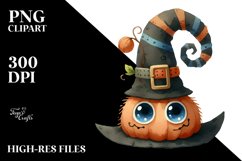Funny Watercolor Halloween Hat Clipart Product Image 3