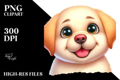 Happy Labrador Retriever Cartoon PNG Product Image 2