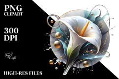 Glossy Calla Lily Abstract, High-Res PNG Product Image 2