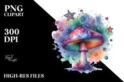 Magical Celestial Mushroom | Sublimation | Clipart Product Image 1