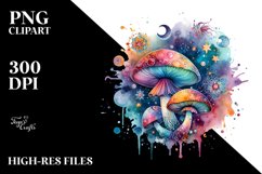 Magical Celestial Mushroom | Sublimation | Clipart Product Image 3