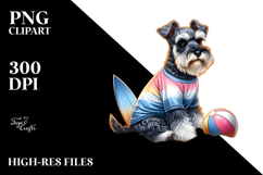 Miniature Schnauzer Sand Sunset | Clipart Product Image 2