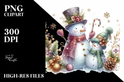 Snowman in Watercolor, Transparent PNG Product Image 2