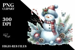 Snowman in Watercolor, Transparent PNG Product Image 2