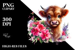 Cute Baby Highland Cow | Sublimation | Clipart Product Image 1