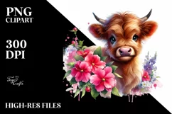 Cute Baby Highland Cow | Sublimation | Clipart Product Image 1