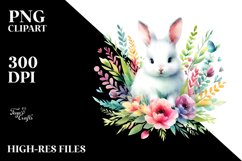 Colorful Baby Rabbit Floral Sticker Product Image 1