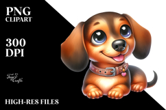 Cute Dachshund with Big Eyes PNG Product Image 2