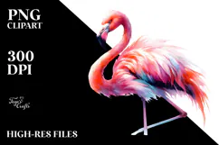 Vibrant Flamingo | Watercolor | Sublimation Product Image 2