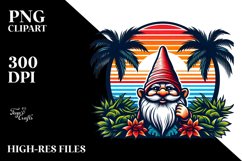 Vibrant Retro Gnome Sunset | Sublimation | Clipart Product Image 1