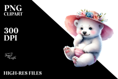 Baby Polar Bear in Beachwear, Transparent PNG Product Image 2