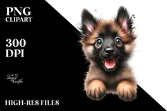 Cute Baby Malinois with Big Eyes PNG Product Image 2
