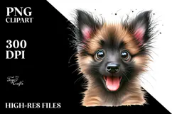 Cute Baby Malinois with Big Eyes PNG Product Image 2
